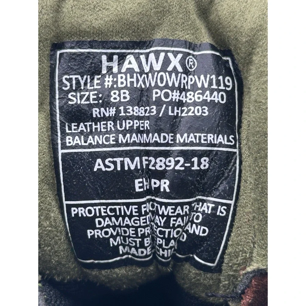 Hawx‎ Women's BHXW0WRPW119 Crew Chief Safety Waterproof Work Boots Sz 8B